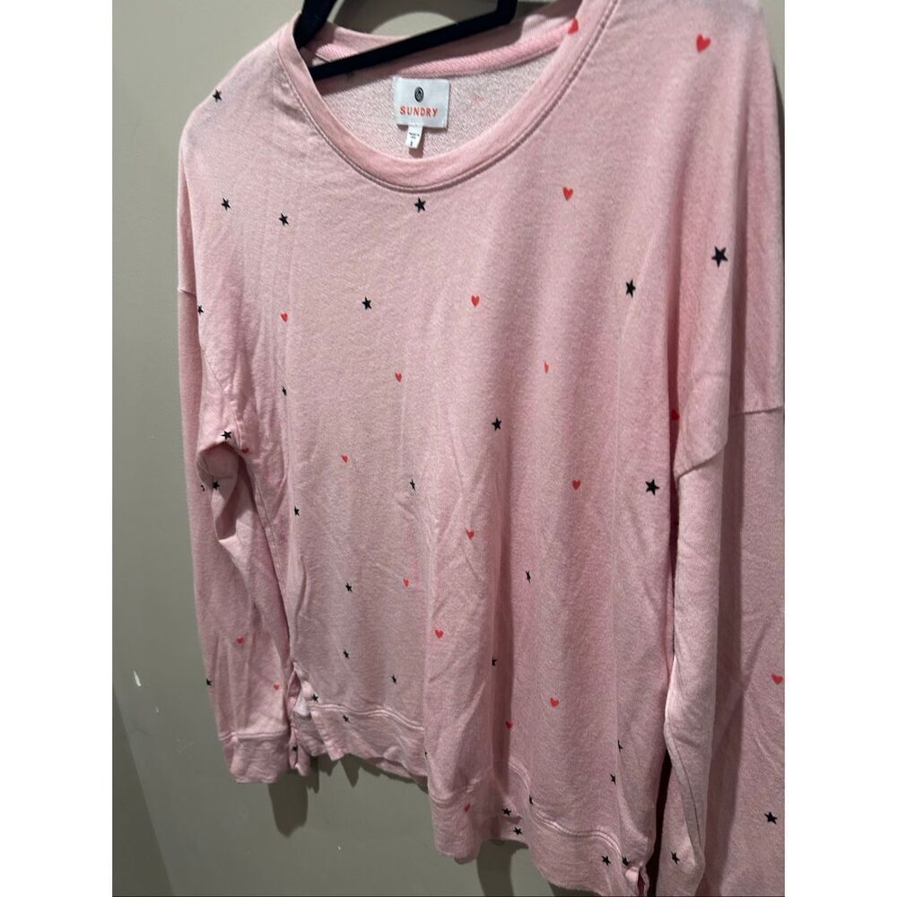 Sundry Anthropologie Stars and Hearts Sweater in Pink - Picture 6 of 7